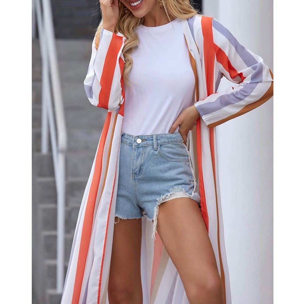 Casual Cover Up Printed Kimono - Picture 3 of 5